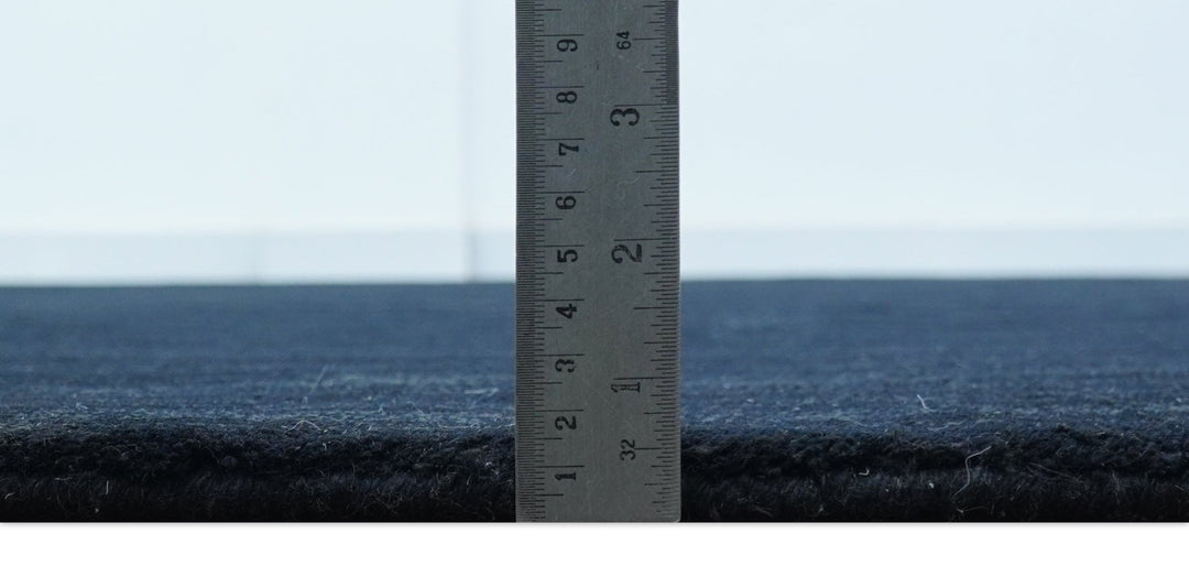 Modern Solid Design Navy Blue Hand Loom 8.9x12.8 Art Silk Rug - The Rug Decor