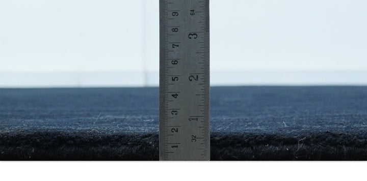 Modern Solid Design Navy Blue Hand Loom 8.9x12.8 Art Silk Rug - The Rug Decor