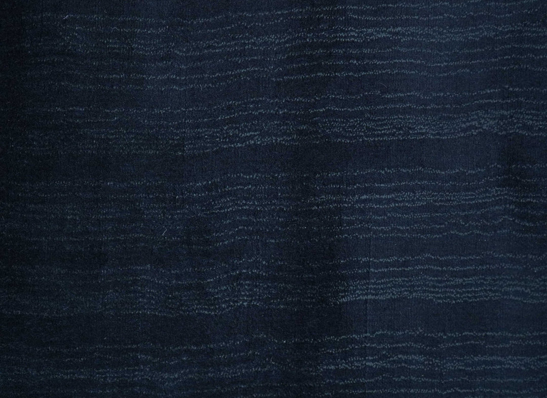 Modern Solid Design Navy Blue Hand Loom 8.9x12.8 Art Silk Rug - The Rug Decor