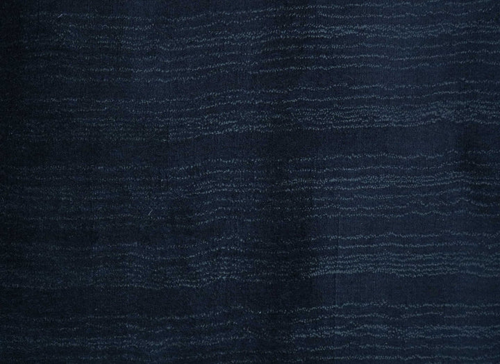 Modern Solid Design Navy Blue Hand Loom 8.9x12.8 Art Silk Rug - The Rug Decor