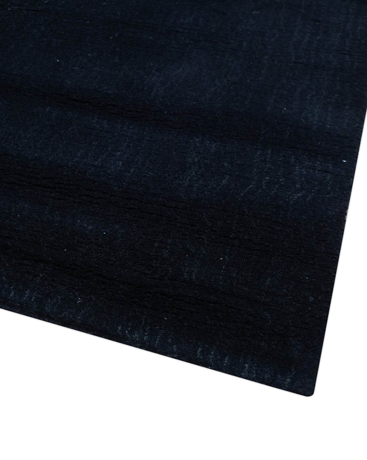Modern Solid Design Navy Blue Hand Loom 8.9x12.8 Art Silk Rug - The Rug Decor