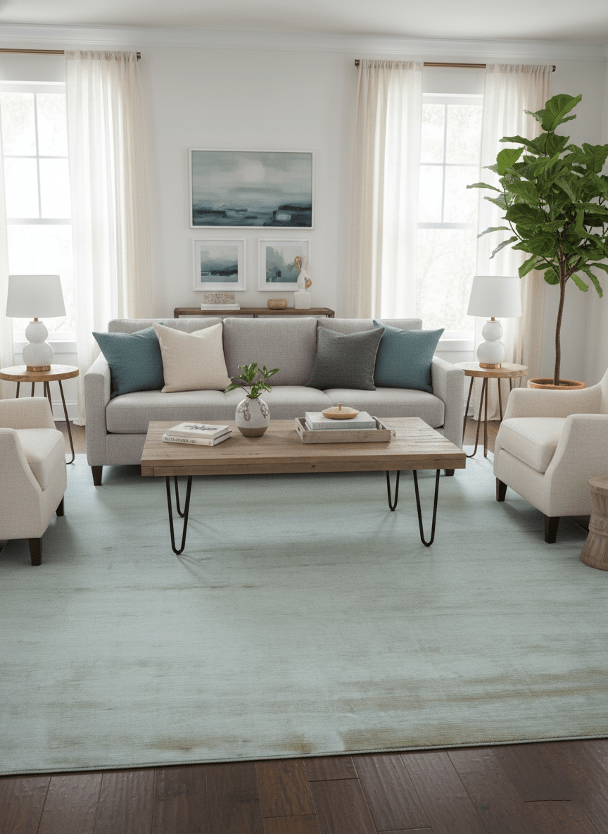 Modern Solid Design Silver And Green Hand Loom 9.4x13 Art Silk Area Rug - The Rug Decor