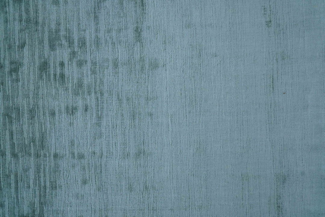 Modern Solid Design Teal Hand Loom 8x11 Art Silk Area Rug - The Rug Decor