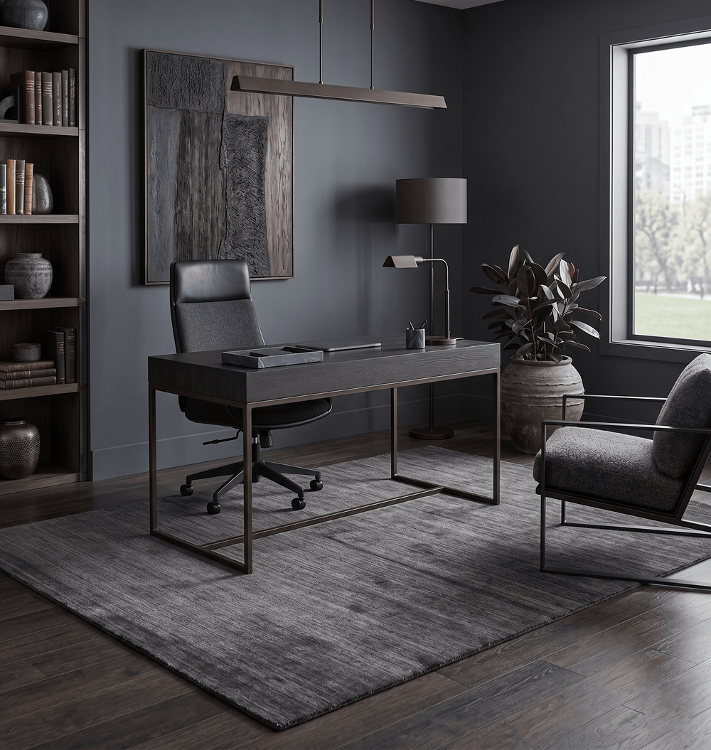 Modern Solid Gray 5x7 Blended Wool Hand Woven Area Rug - The Rug Decor