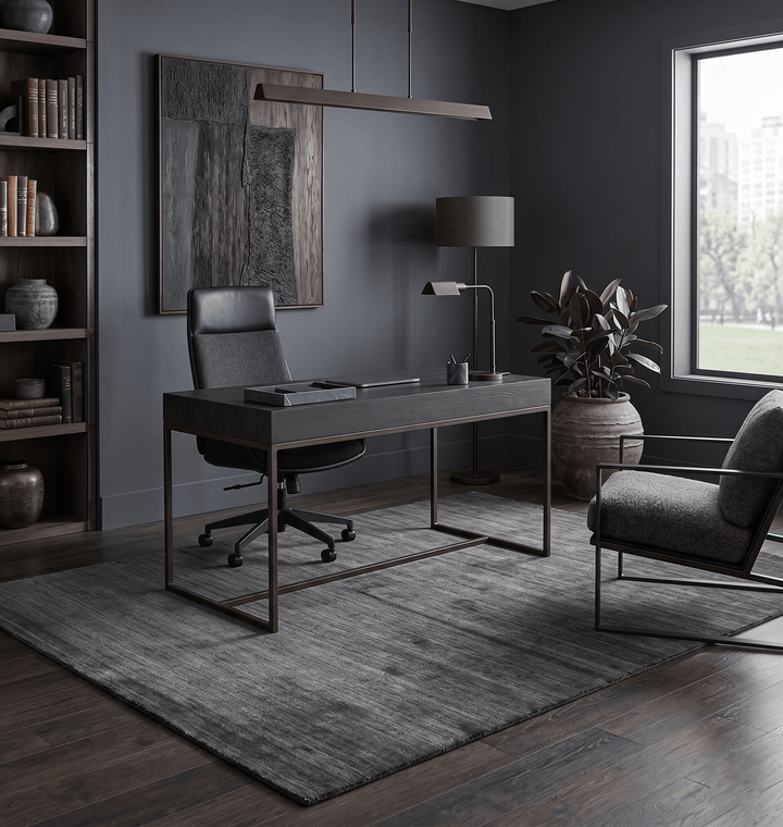 Modern Solid Gray 5x7 Blended Wool Hand Woven Area Rug - The Rug Decor