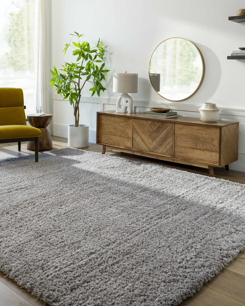 Modern Solid Gray Plush Pile Area Rug - The Rug Decor