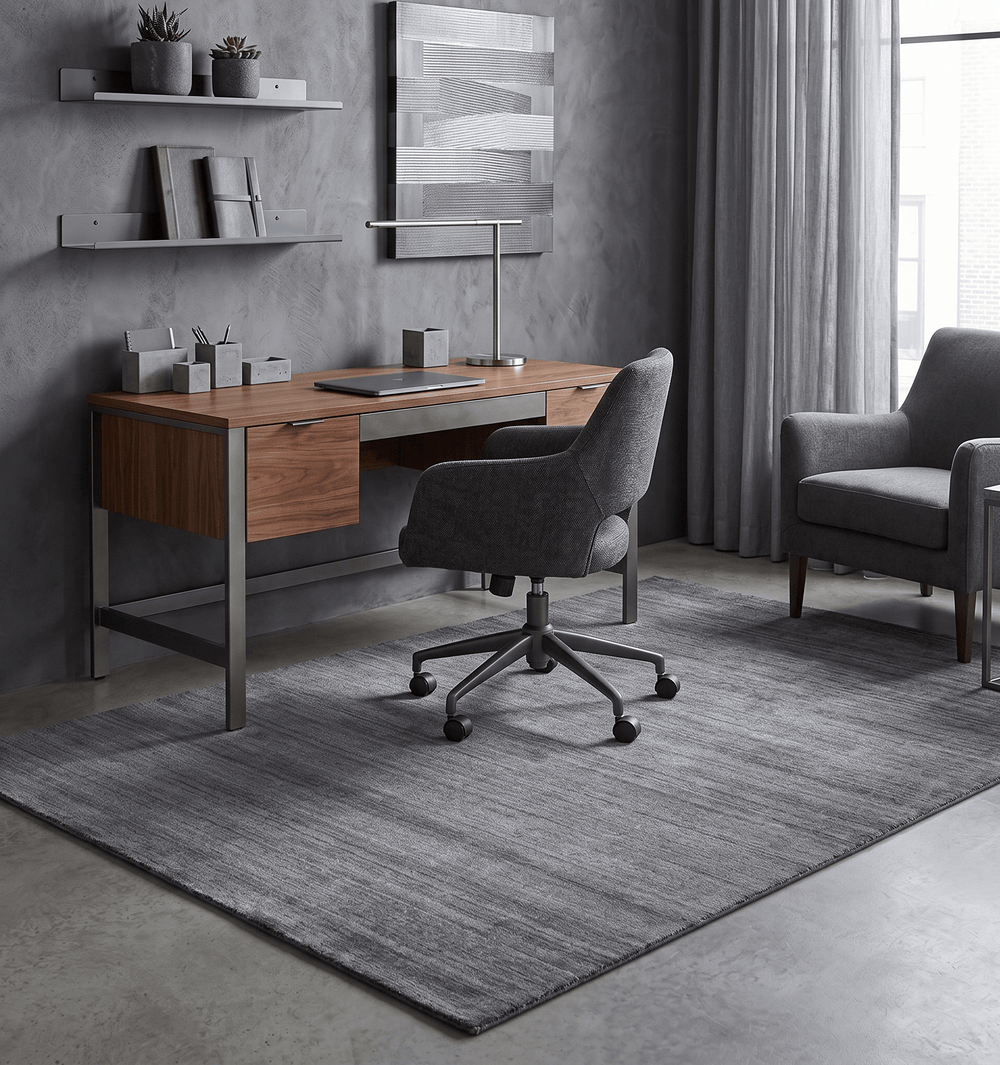Modern Solid Gray Shaded 5x7 Blended Wool Hand Woven Area Rug - The Rug Decor