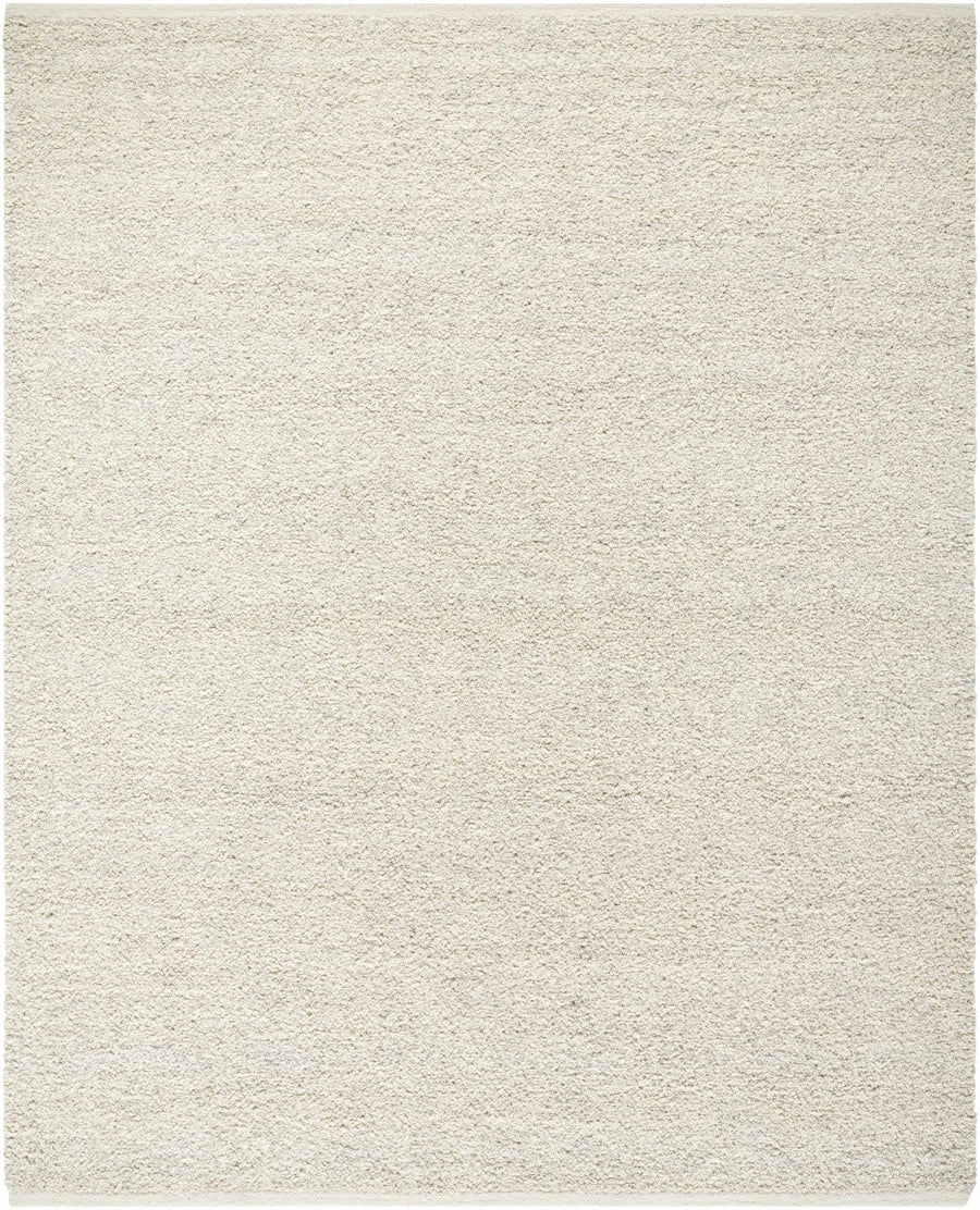 Modern Solid Ivory Hand Woven Wool Area Rug - The Rug Decor