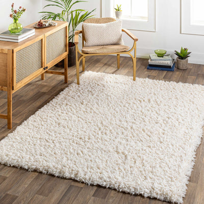 Modern Solid Ivory Moroccan Style Multi Size Plush Pile area rug - The Rug Decor