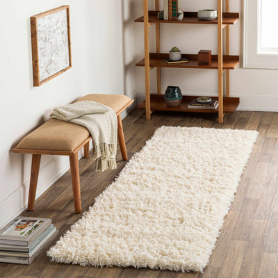 Modern Solid Ivory Moroccan Style Multi Size Plush Pile area rug - The Rug Decor