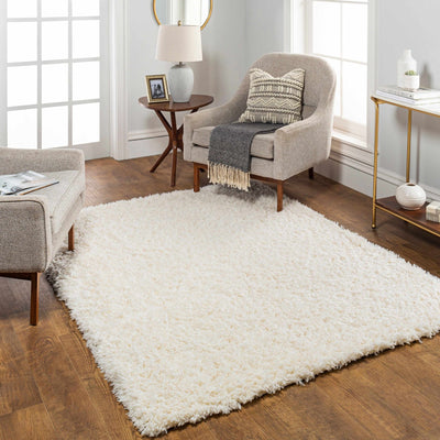 Modern Solid Ivory Moroccan Style Multi Size Plush Pile area rug - The Rug Decor