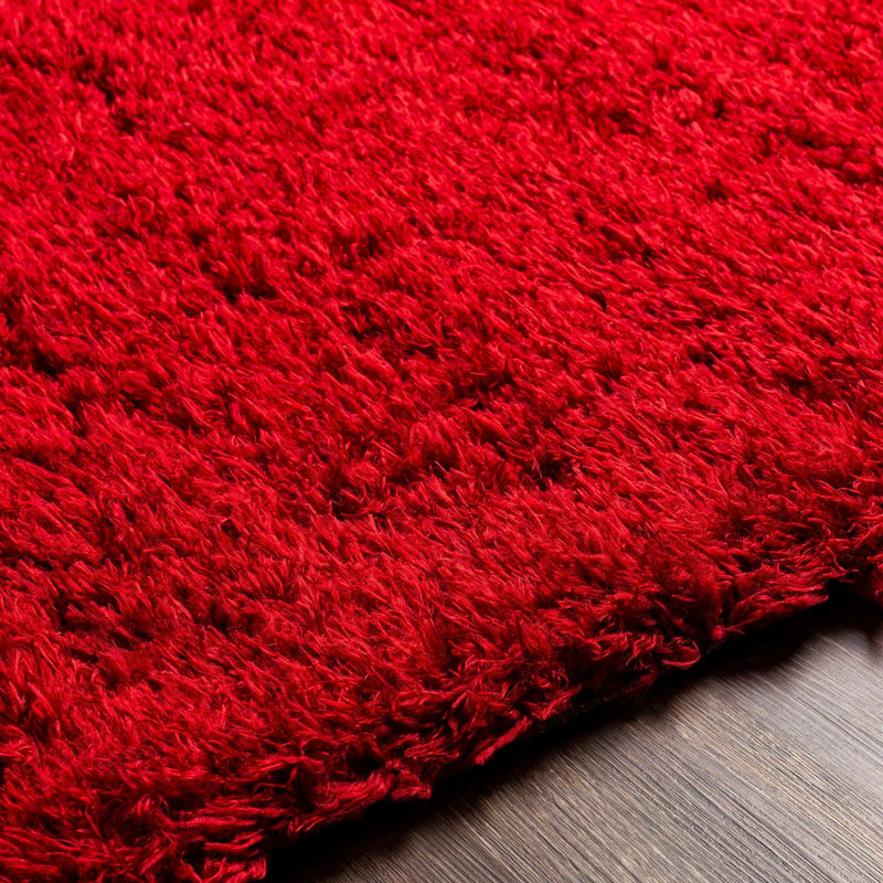 Modern Solid Maroon Moroccan Style Plush Pile Area Rug - The Rug Decor