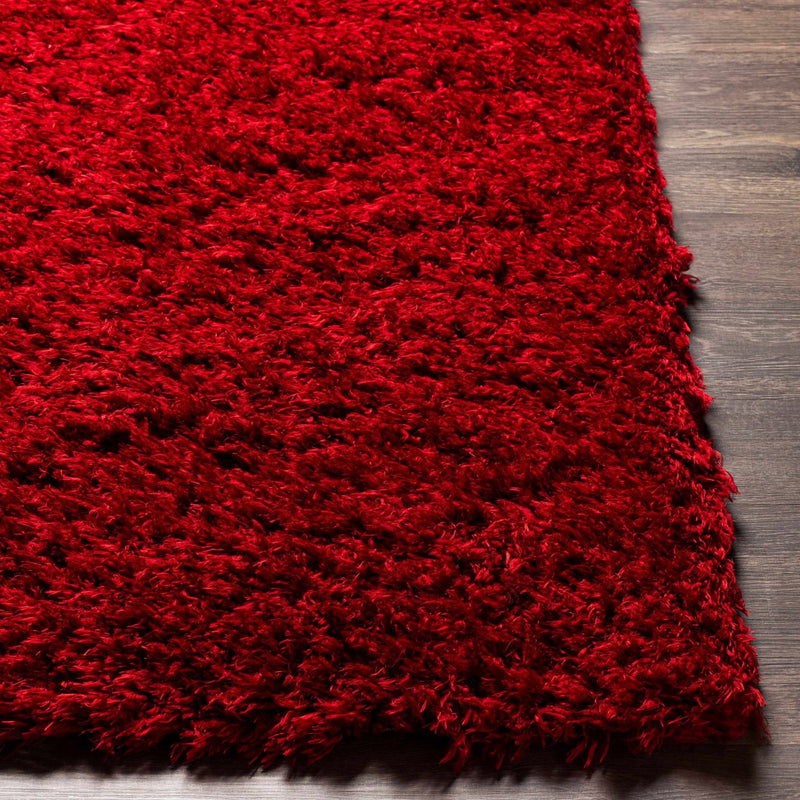 Modern Solid Maroon Moroccan Style Plush Pile Area Rug - The Rug Decor