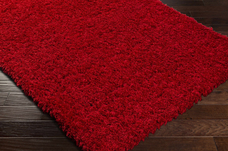 Modern Solid Maroon Moroccan Style Plush Pile Area Rug - The Rug Decor