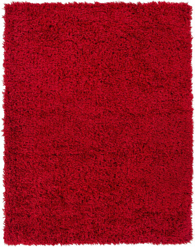 Modern Solid Maroon Moroccan Style Plush Pile Area Rug - The Rug Decor