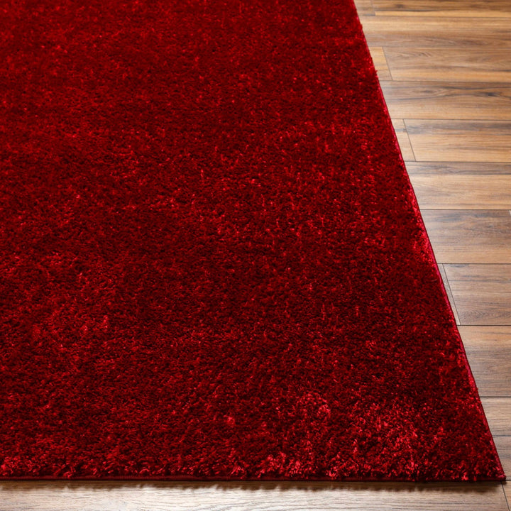 Modern Solid Maroon Plush Pile Moroccan Area Rug - The Rug Decor