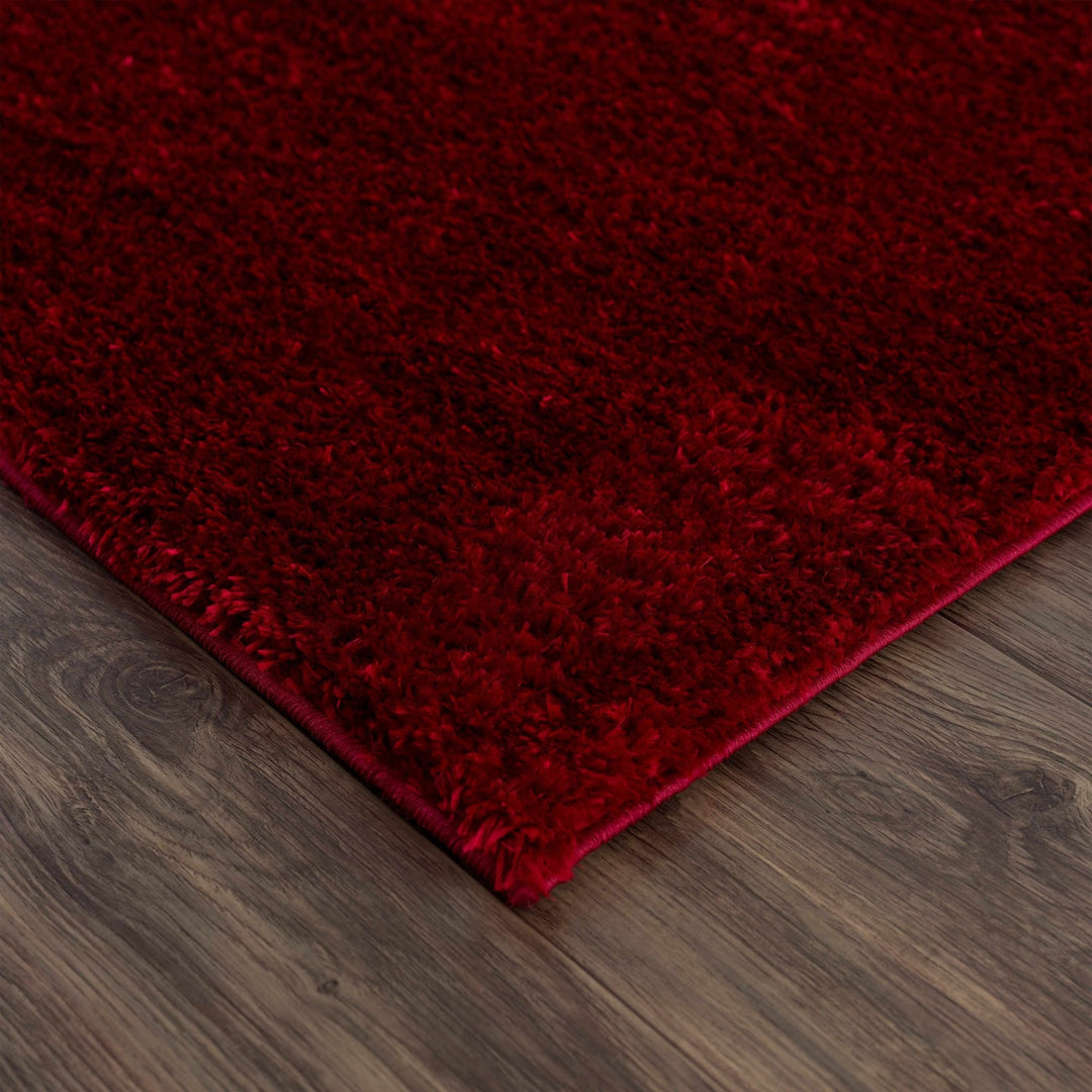 Modern Solid Maroon Plush Pile Moroccan Area Rug - The Rug Decor