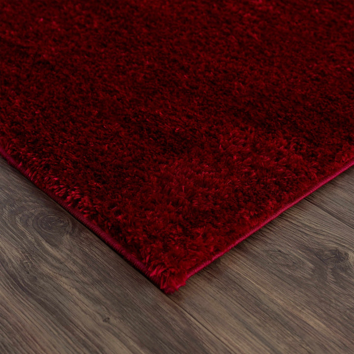 Modern Solid Maroon Plush Pile Moroccan Area Rug - The Rug Decor