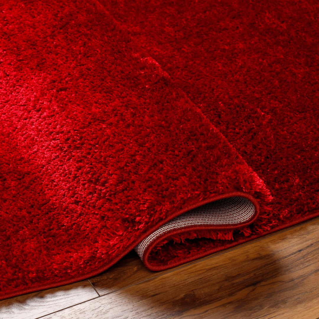 Modern Solid Maroon Plush Pile Moroccan Area Rug - The Rug Decor