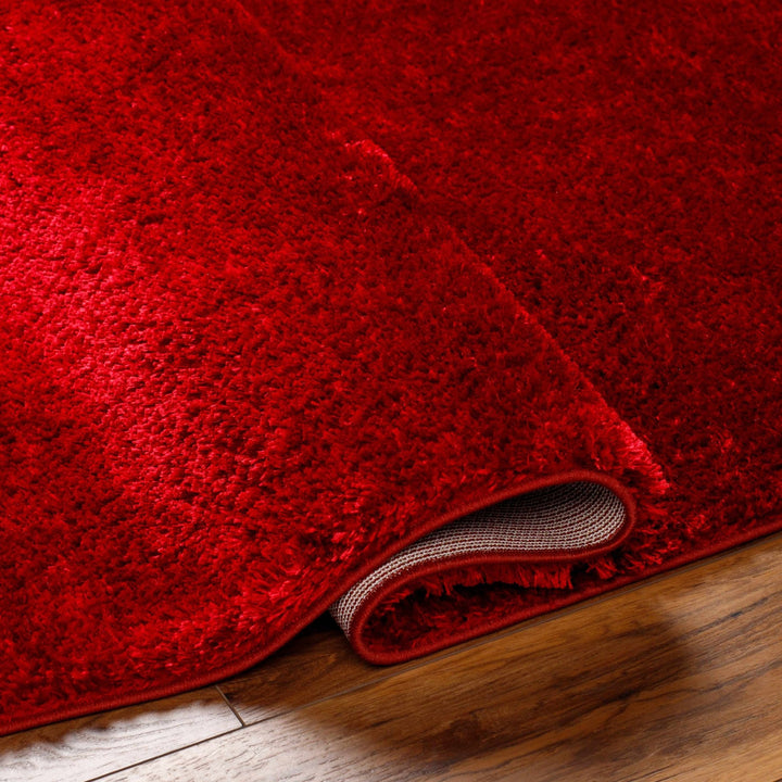 Modern Solid Maroon Plush Pile Moroccan Area Rug - The Rug Decor