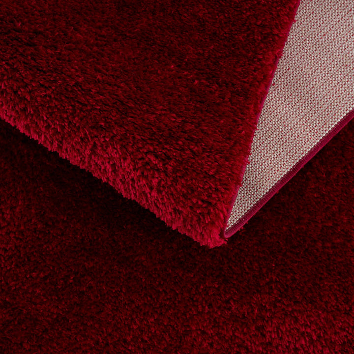 Modern Solid Maroon Plush Pile Moroccan Area Rug - The Rug Decor