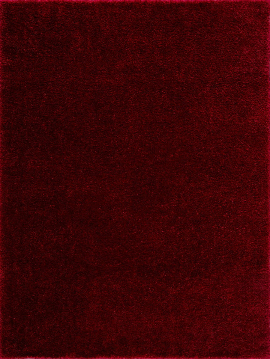Modern Solid Maroon Plush Pile Moroccan Area Rug - The Rug Decor