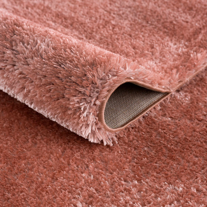 Modern Solid Peach Plush Pile Moroccan Style Area Rug - The Rug Decor