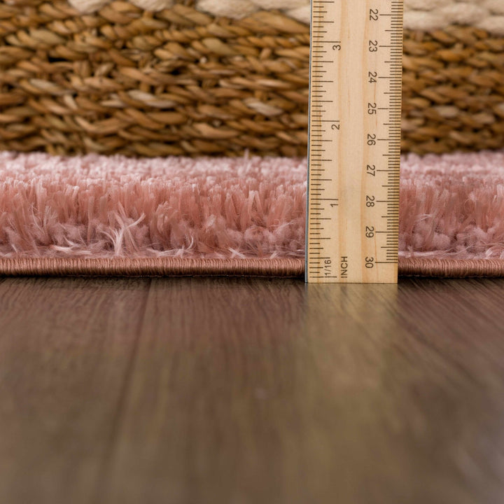 Modern Solid Peach Plush Pile Moroccan Style Area Rug - The Rug Decor