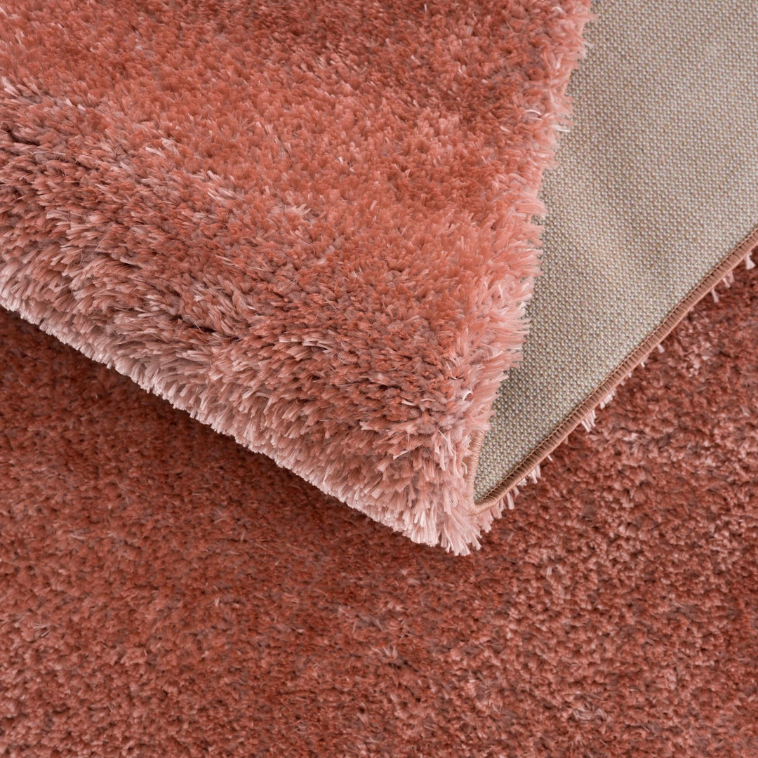 Modern Solid Peach Plush Pile Moroccan Style Area Rug - The Rug Decor