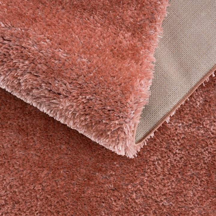 Modern Solid Peach Plush Pile Moroccan Style Area Rug - The Rug Decor