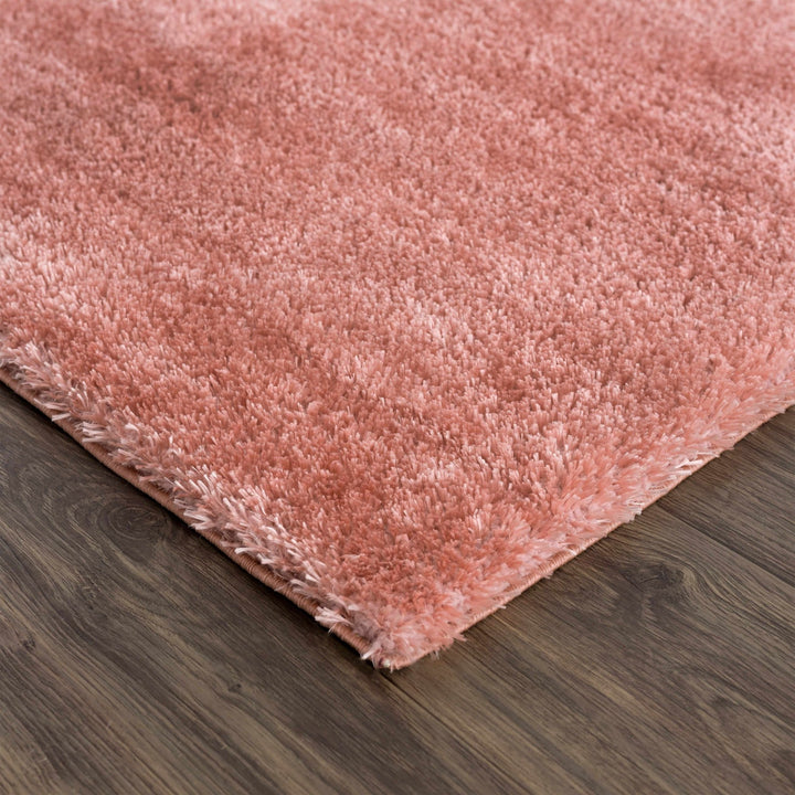 Modern Solid Peach Plush Pile Moroccan Style Area Rug - The Rug Decor