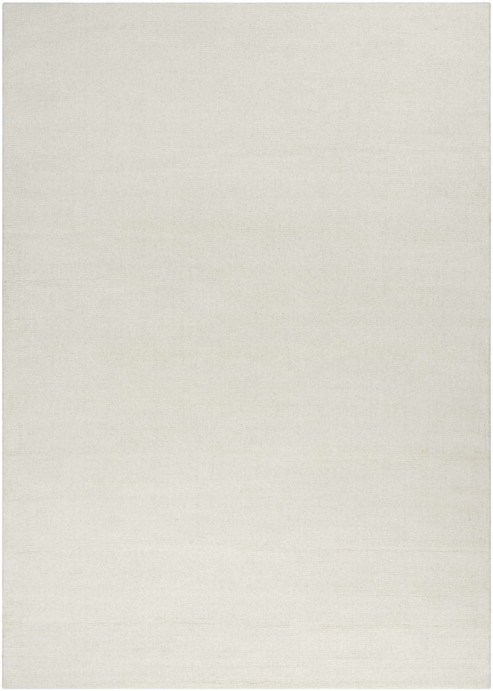 Modern Solid Plain Ivory Hand loomed Multi size Wool Area Rug - The Rug Decor