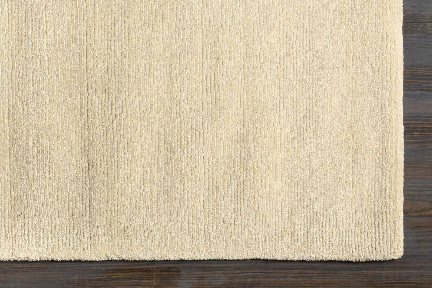 Modern Solid Plain Ivory Hand loomed Multi size Wool Area Rug - The Rug Decor