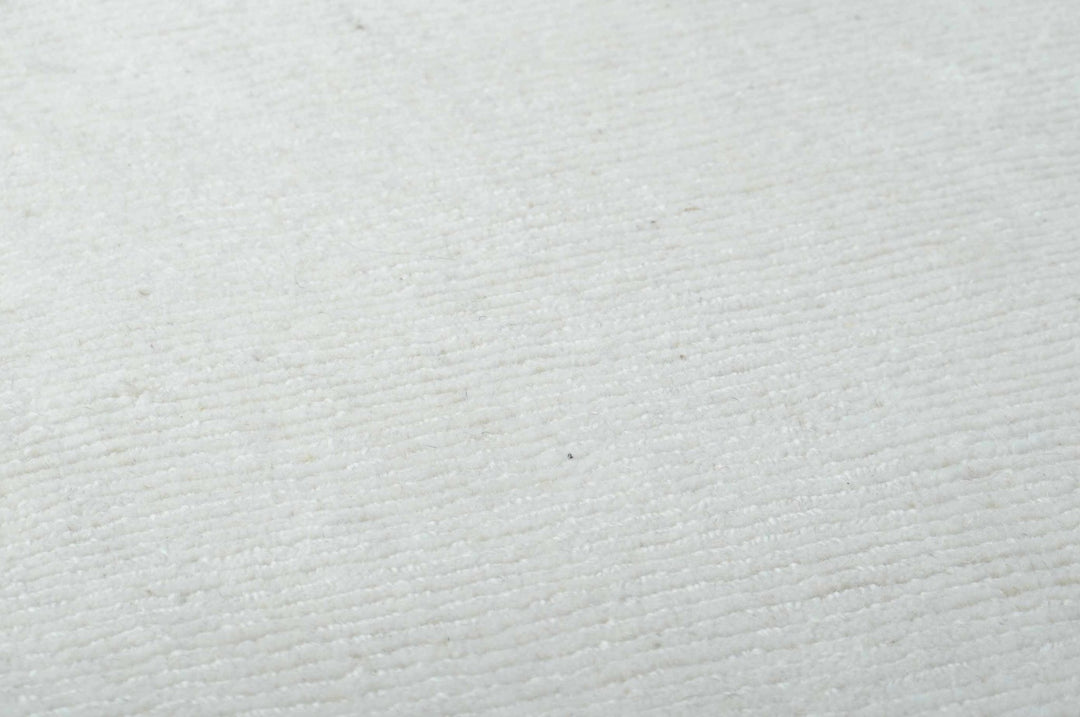Modern Solid Plain Ivory Hand loomed Multi size Wool Area Rug - The Rug Decor