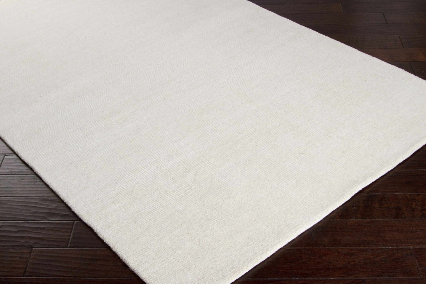 Modern Solid Plain Ivory Hand loomed Multi size Wool Area Rug - The Rug Decor