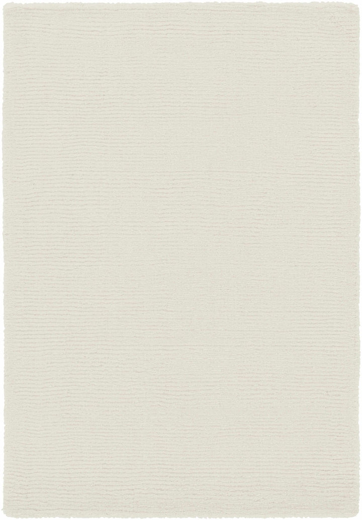 Modern Solid Plain Ivory Hand loomed Multi size Wool Area Rug - The Rug Decor