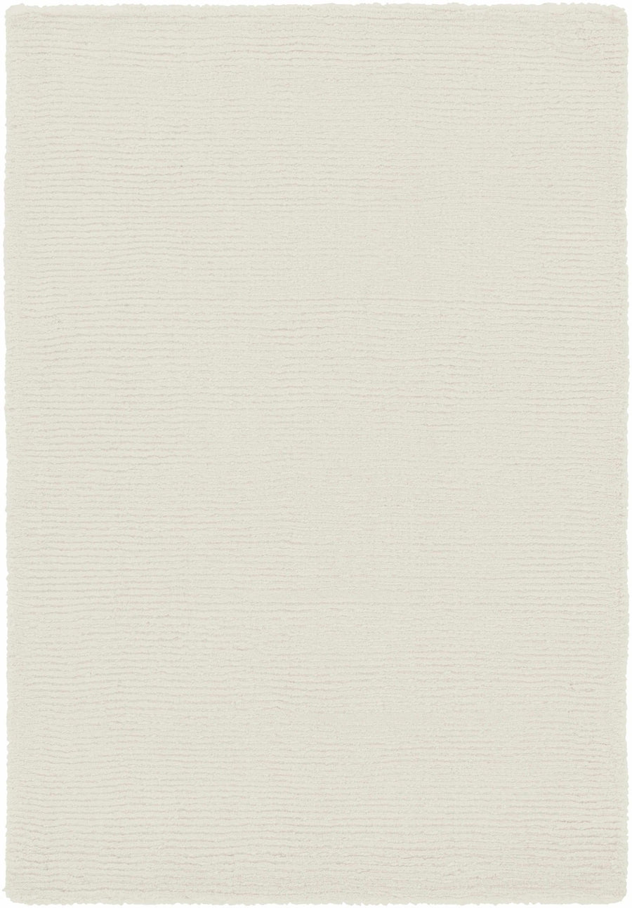 Modern Solid Plain Ivory Hand loomed Multi size Wool Area Rug - The Rug Decor