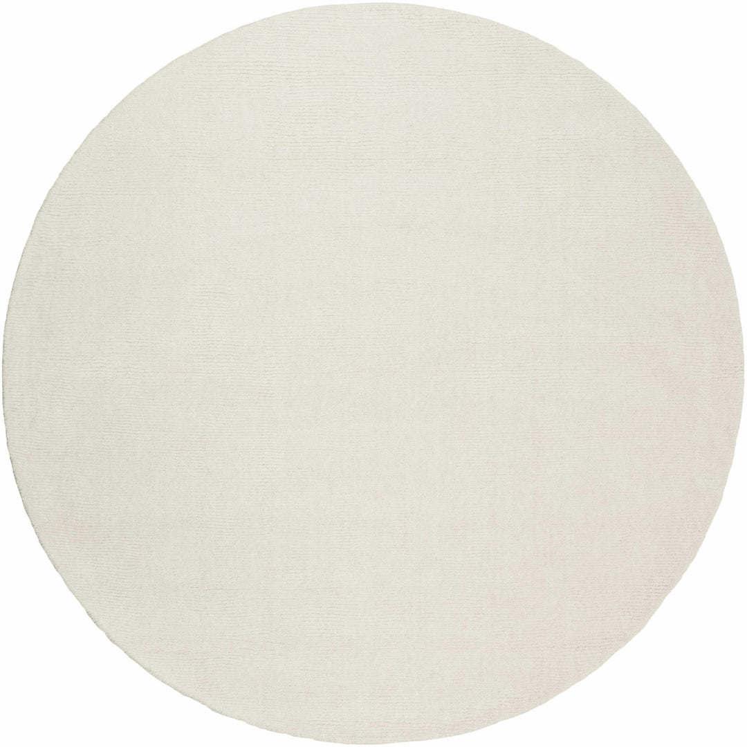 Modern Solid Plain Ivory Hand loomed Multi size Wool Area Rug - The Rug Decor