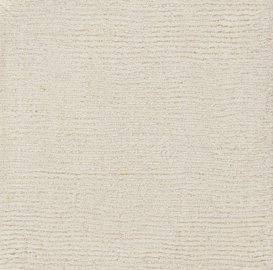 Modern Solid Plain Ivory Hand loomed Multi size Wool Area Rug - The Rug Decor