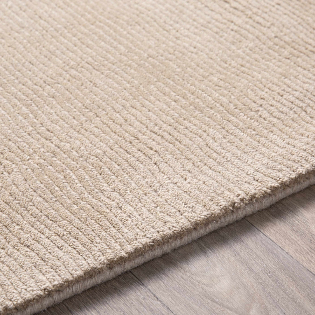Modern Solid Plain Taupe Hand loomed Multi Size wool Rug - The Rug Decor