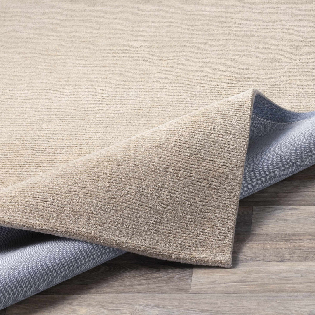Modern Solid Plain Taupe Hand loomed Multi Size wool Rug - The Rug Decor