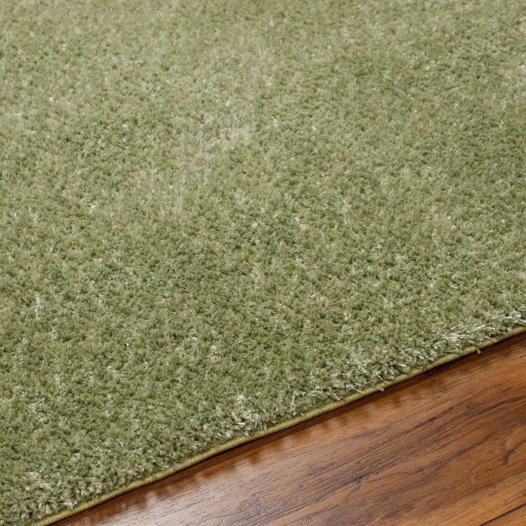 Modern Solid plush High pile Light olive green area rug - The Rug Decor