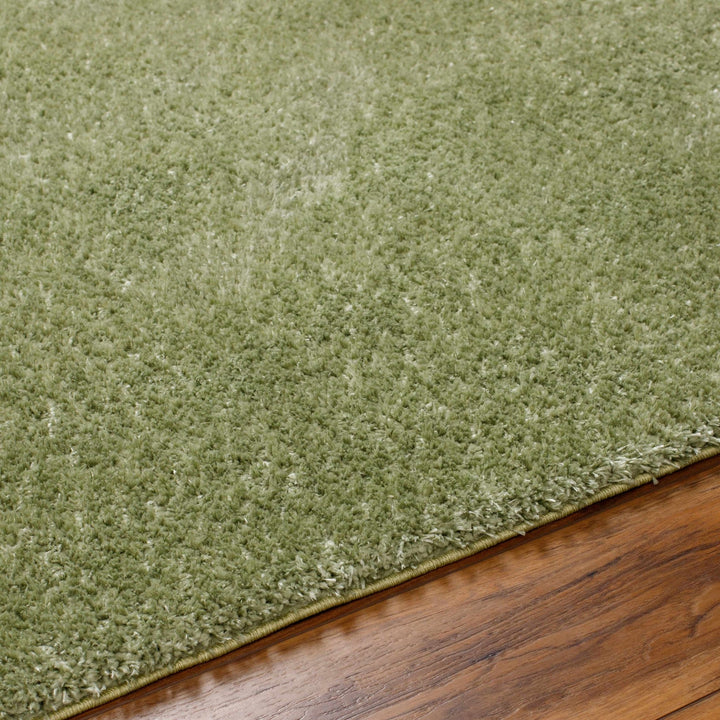 Modern Solid plush High pile Light olive green area rug - The Rug Decor
