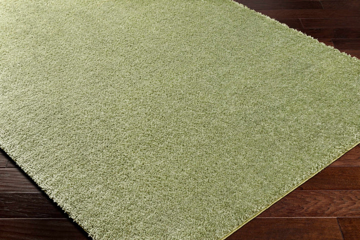 Modern Solid plush High pile Light olive green area rug - The Rug Decor