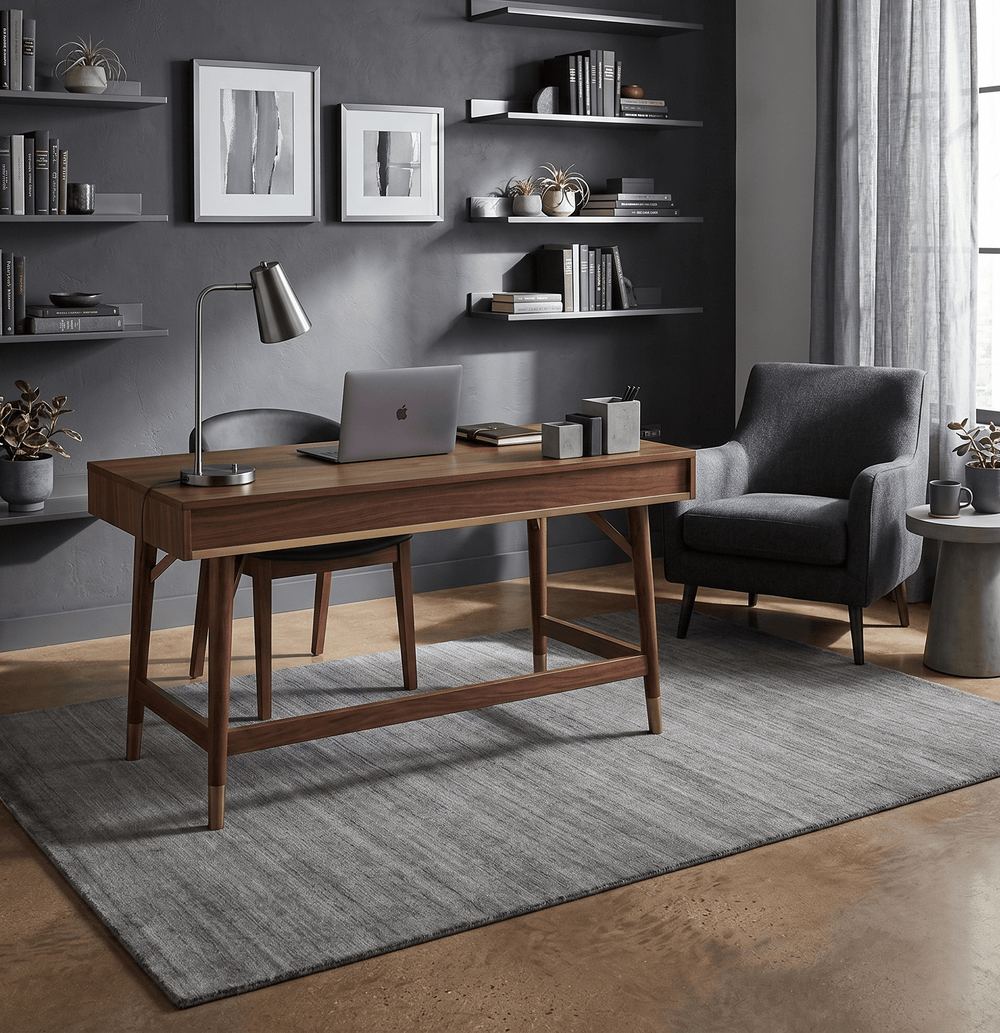 Modern Solid Shaded Gray 5x7 Blended Wool Hand woven Area Rug - The Rug Decor