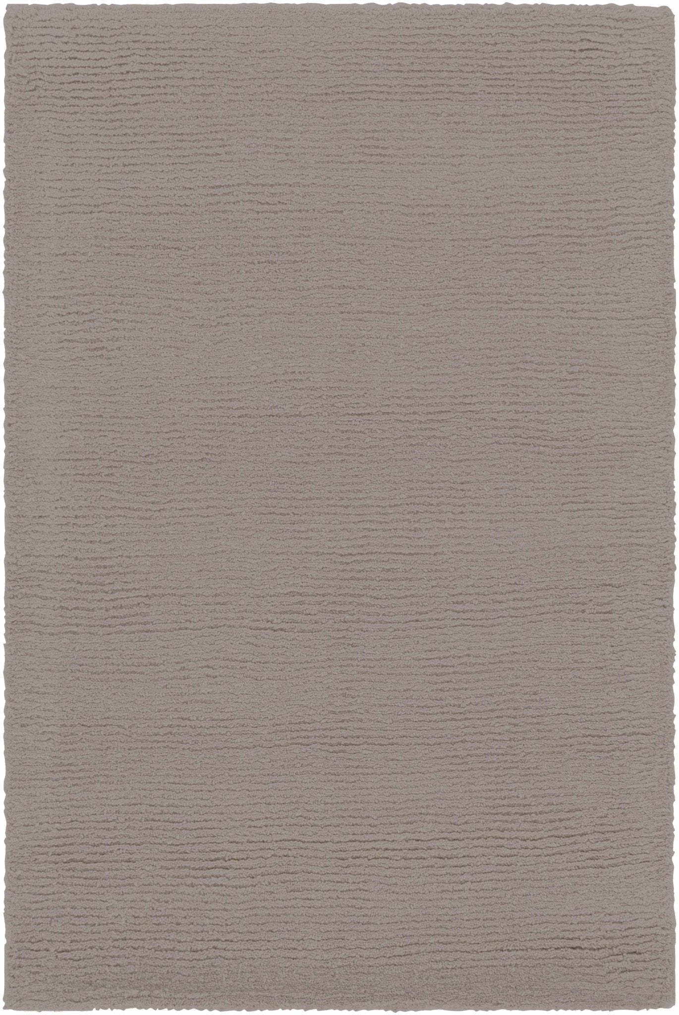 Modern Solid Taupe Stripes Texture Hand - loom Multi Size Wool Area Rug - The Rug Decor