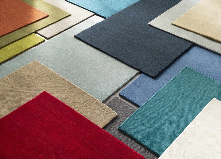 Modern Solid Taupe Stripes Texture Hand - loom Multi Size Wool Area Rug - The Rug Decor
