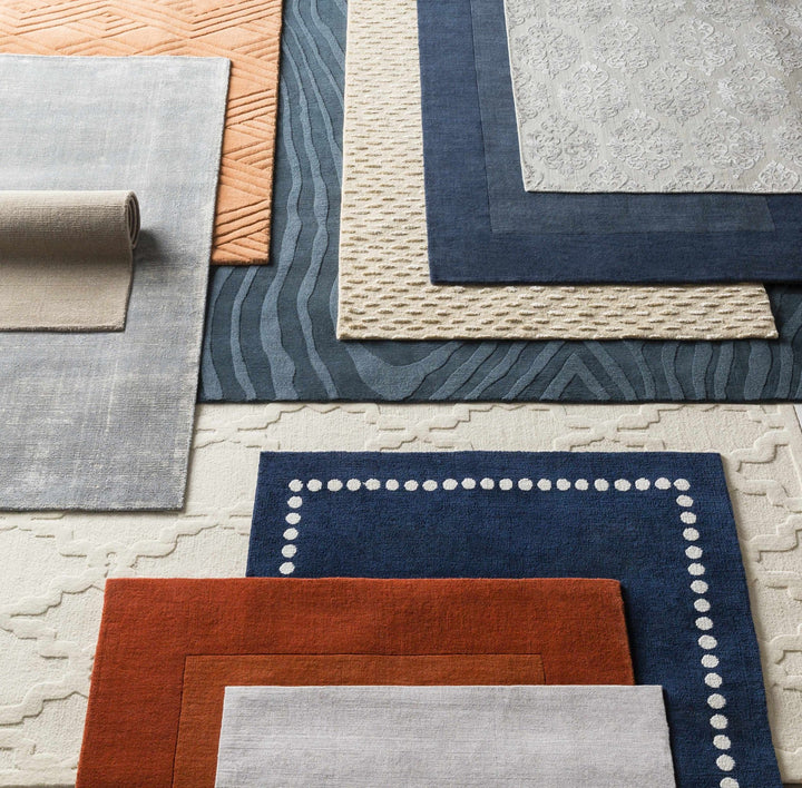 Modern Solid Taupe Stripes Texture Hand - loom Multi Size Wool Area Rug - The Rug Decor