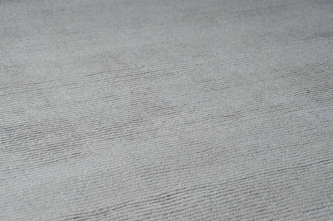 Modern Solid Taupe Stripes Texture Hand - loom Multi Size Wool Area Rug - The Rug Decor