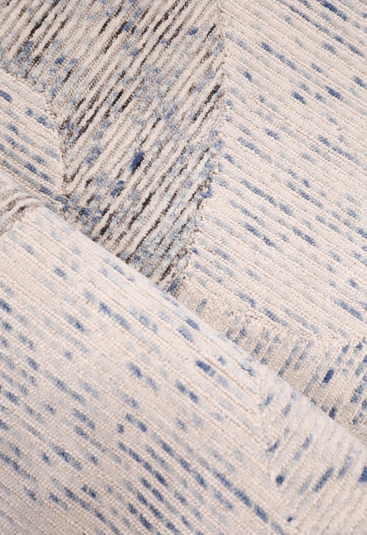 Modern Speckled stripes Ivory Hand Tufted 5x8 Wool Area Rug - The Rug Decor